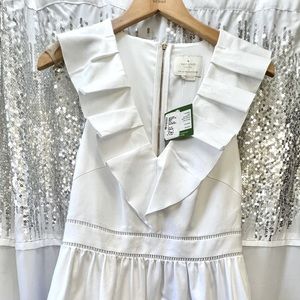 NWT Adorable white, above knee Kate Spade dress, size 8.